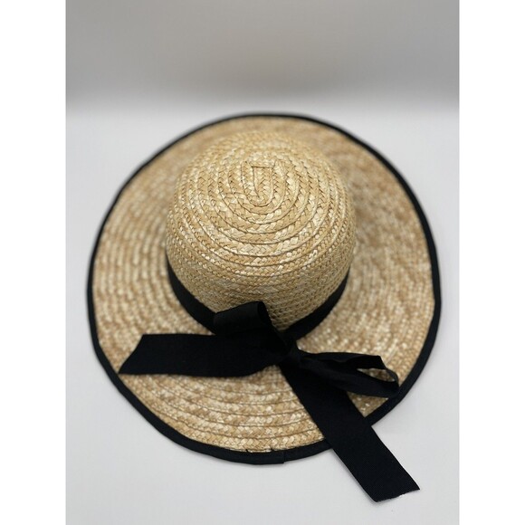 Anthropologie San Diego Ribbon Straw Hat Preppy Boho Vacation Summer Sz OS New main image 4
